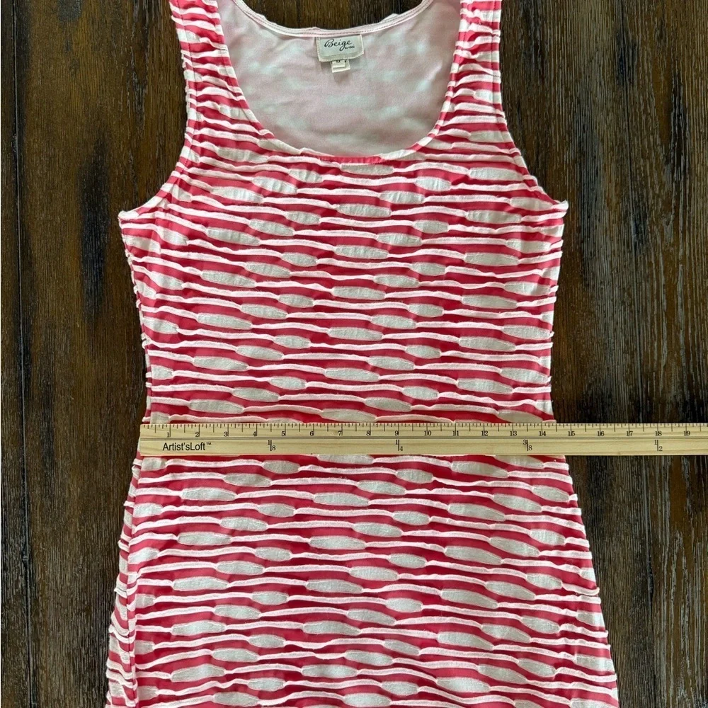 Beige by Eci Women’s Coral and White Textured Knit Lined Maxi Dress Size M - Picture 8 of 11